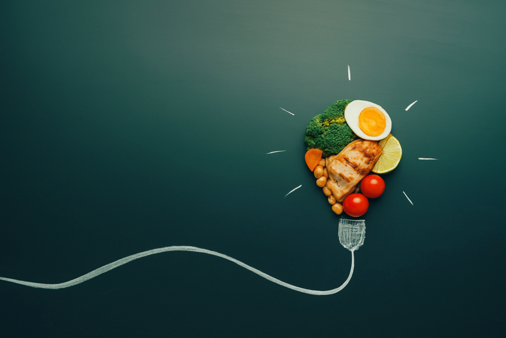 Infographic illustrating various food sources that boost energy, tips to maintain energy levels, and foods for quick and sustained energy throughout the day.